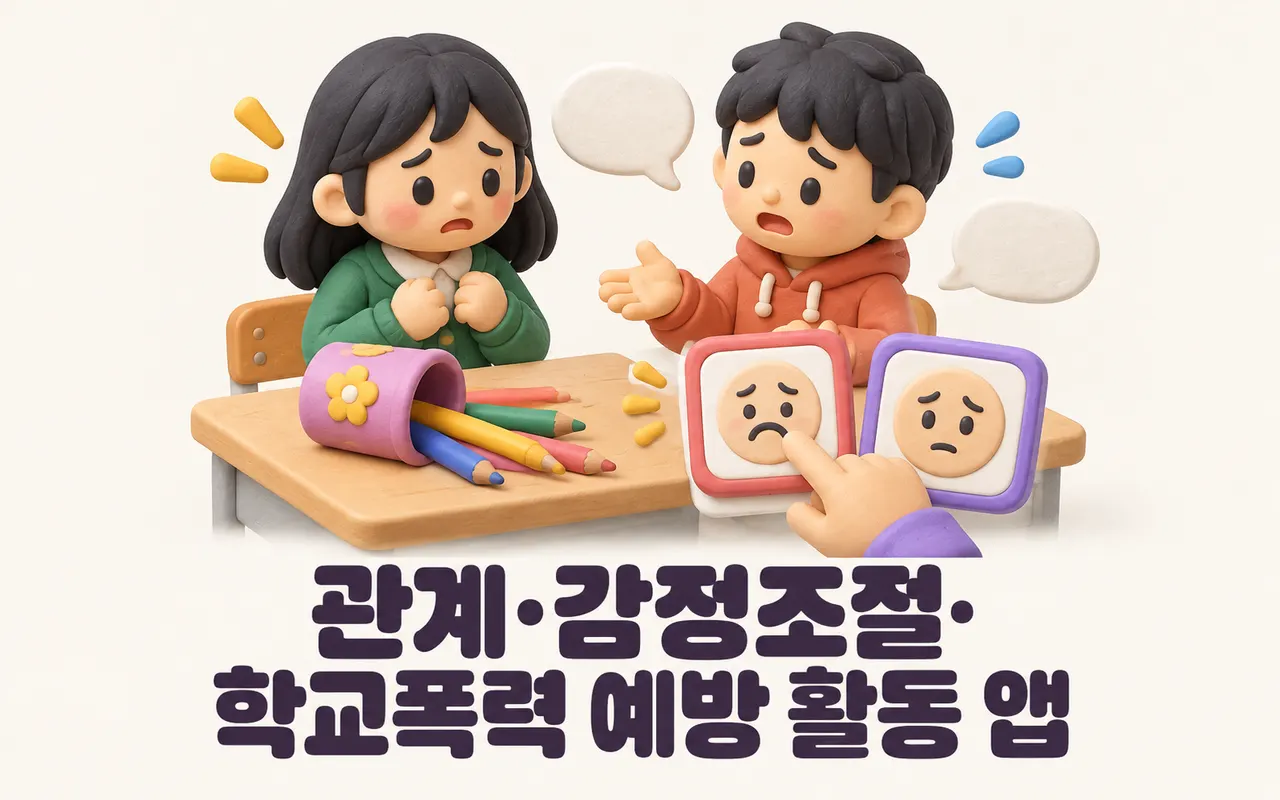 관계·감정조절·학교폭력 예방 활동 앱 대표 화면