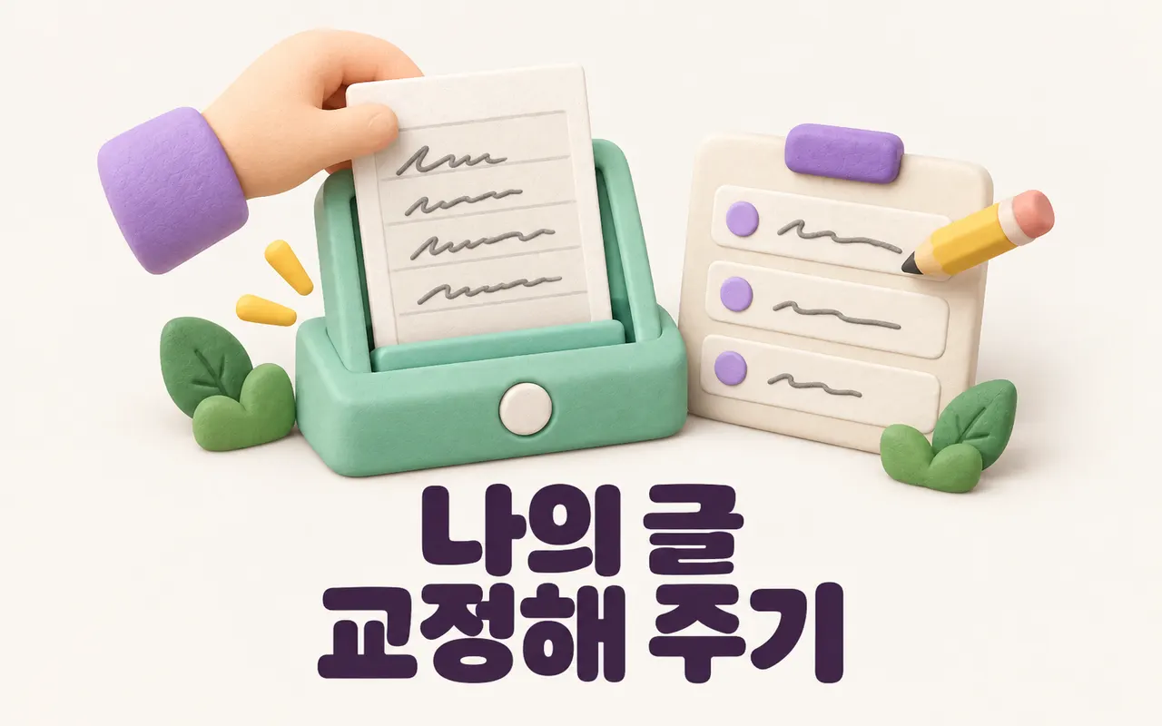 나의 글 교정해 주기 대표 화면