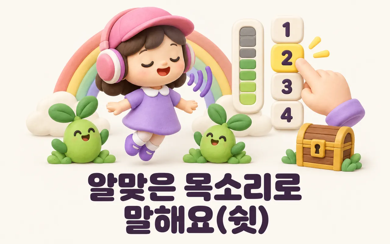 알맞은 목소리로 말해요(쉿) 대표 화면