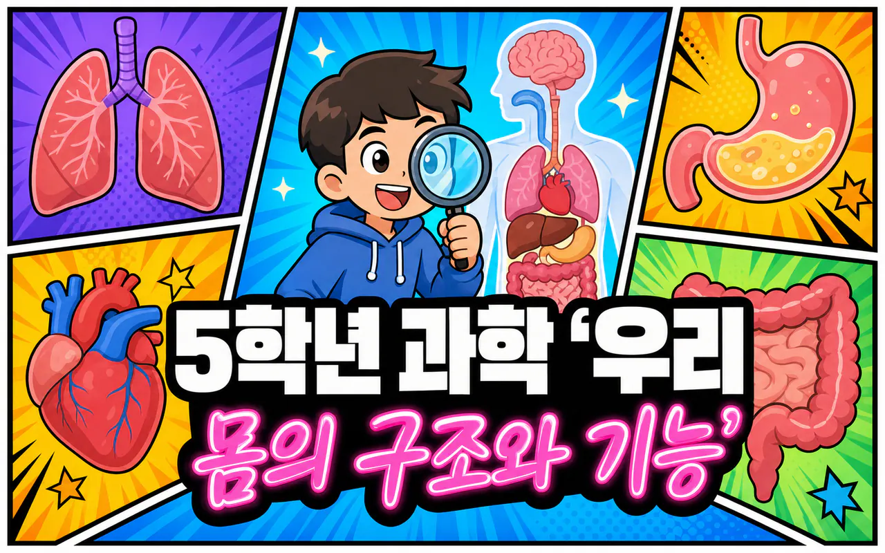 5학년 과학 ‘우리 몸의 구조와 기능’ 대표 화면
