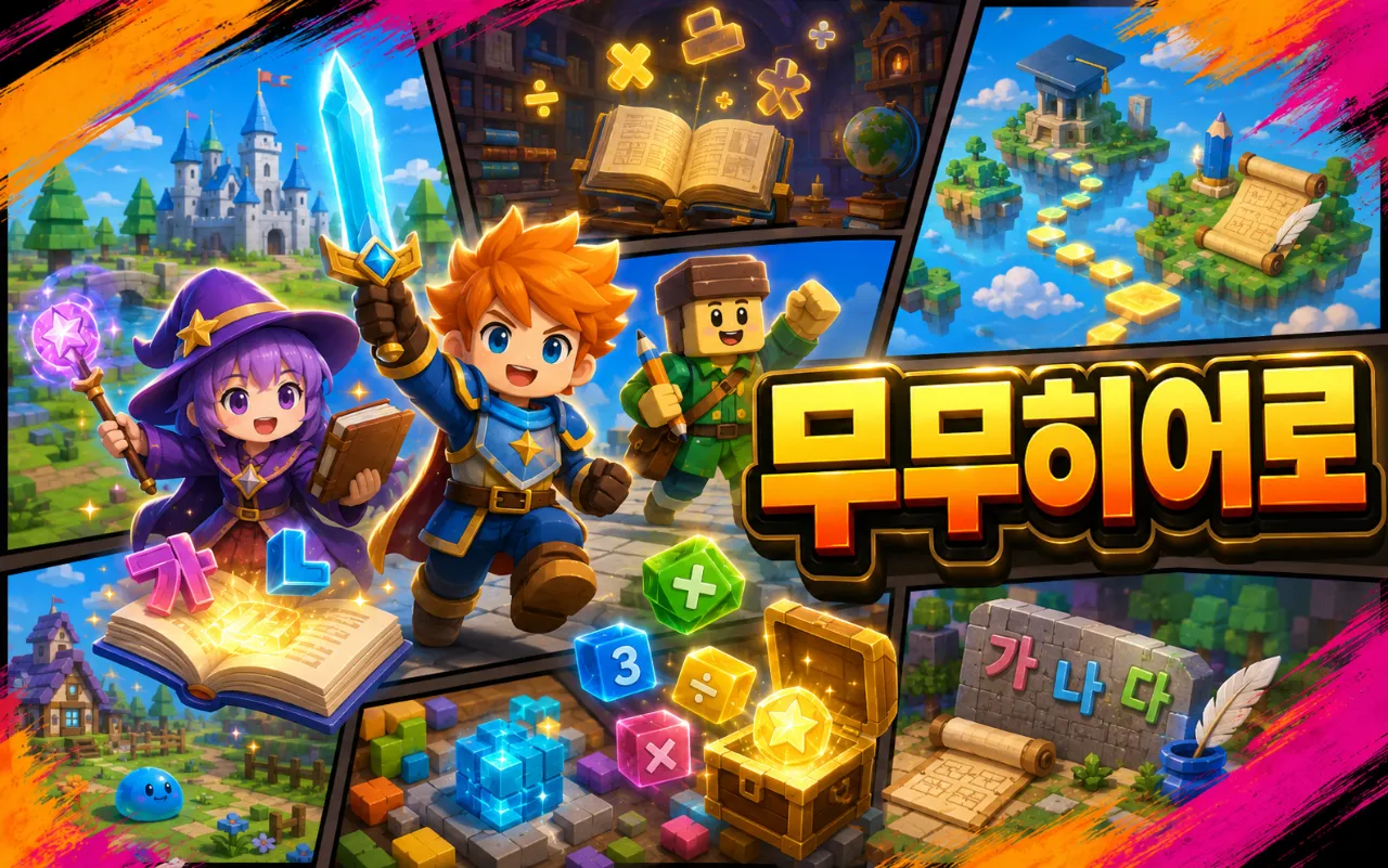 초등 학습 액션RPG '무무히어로'(3학년 1학기 수학) 대표 화면