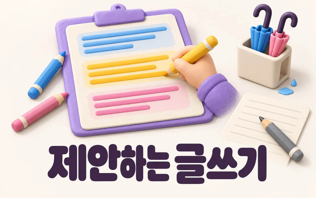 제안하는 글쓰기 대표 화면