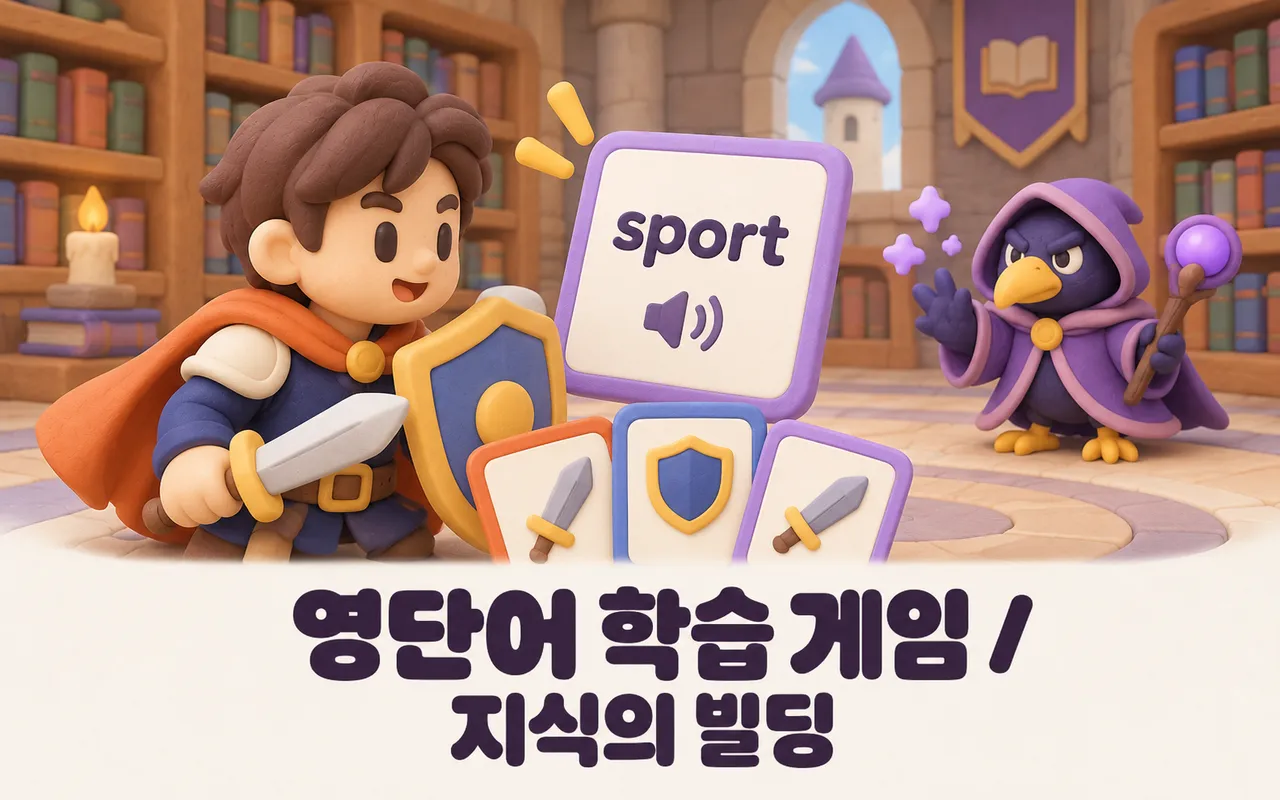 영단어 학습 게임 / 지식의 빌딩 대표 화면