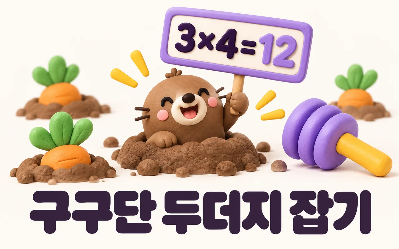 구구단 두더지 잡기 대표 화면