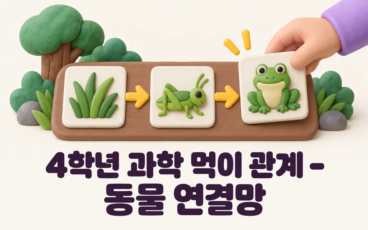 4학년 과학 먹이 관계 - 동물 연결망 대표 화면