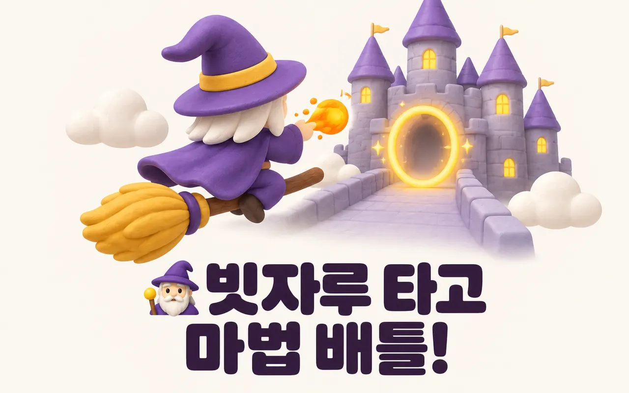 🧙 빗자루 타고 마법 배틀! 대표 화면