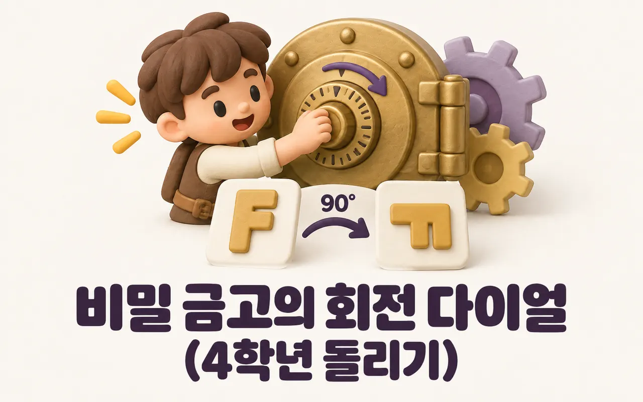 비밀 금고의 회전 다이얼(4학년 돌리기) 대표 화면