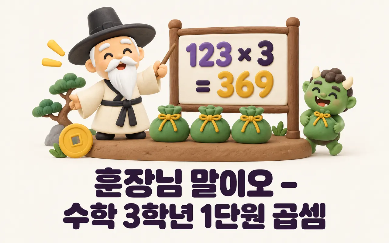훈장님 말이오 - 수학 3학년 1단원 곱셈 대표 화면