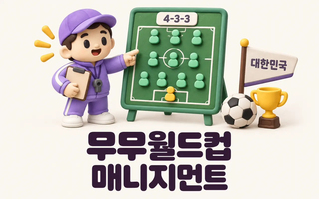 무무월드컵 매니지먼트 대표 화면