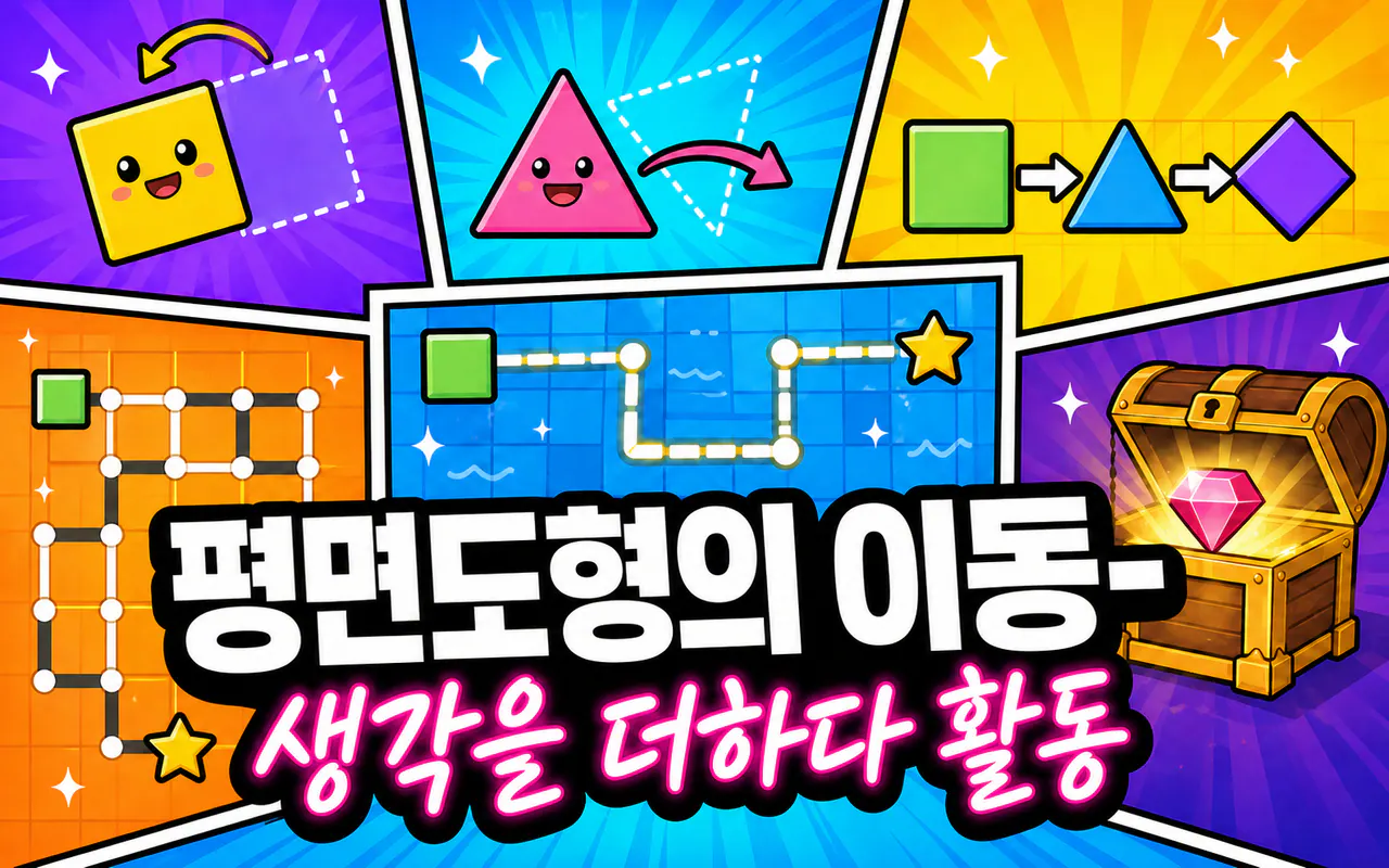 평면도형의 이동-생각을 더하다 활동 대표 화면