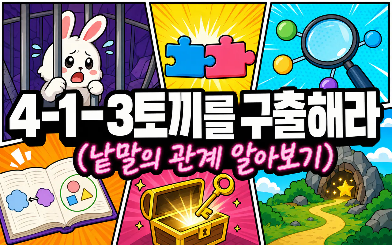 4-1-3토끼를 구출해라(낱말의 관계 알아보기) 대표 화면