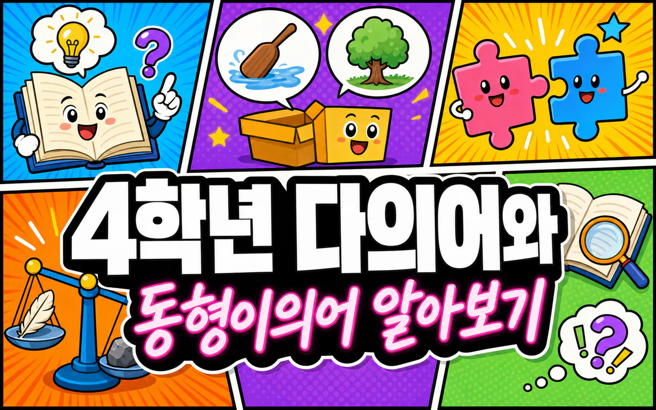 4학년 다의어와 동형이의어 알아보기 대표 화면