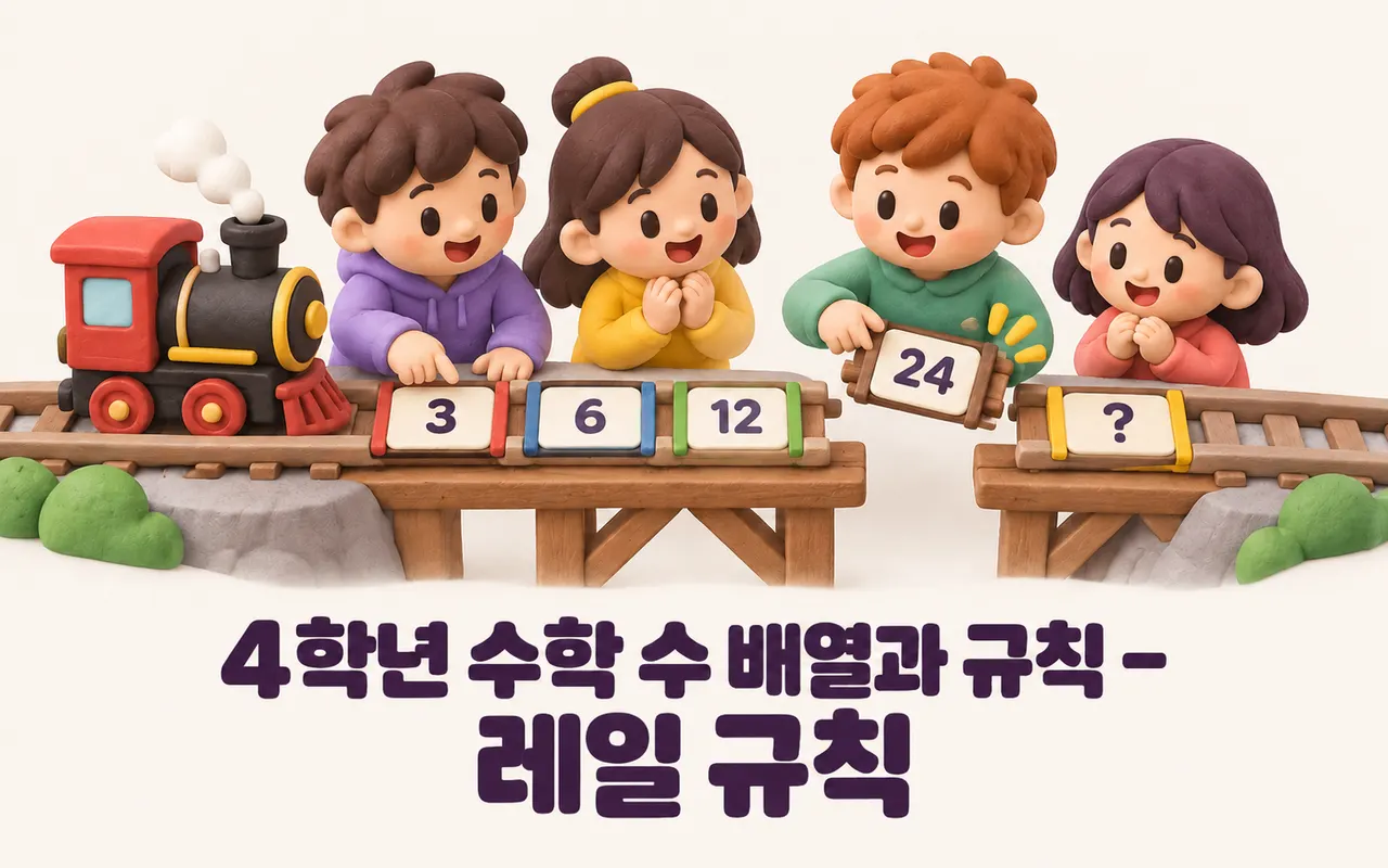 4학년 수학 수 배열과 규칙 - 레일 규칙 대표 화면