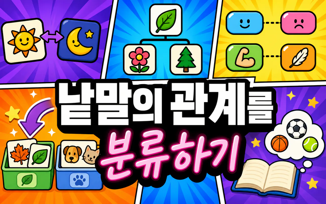 낱말의 관계를 분류하기 대표 화면