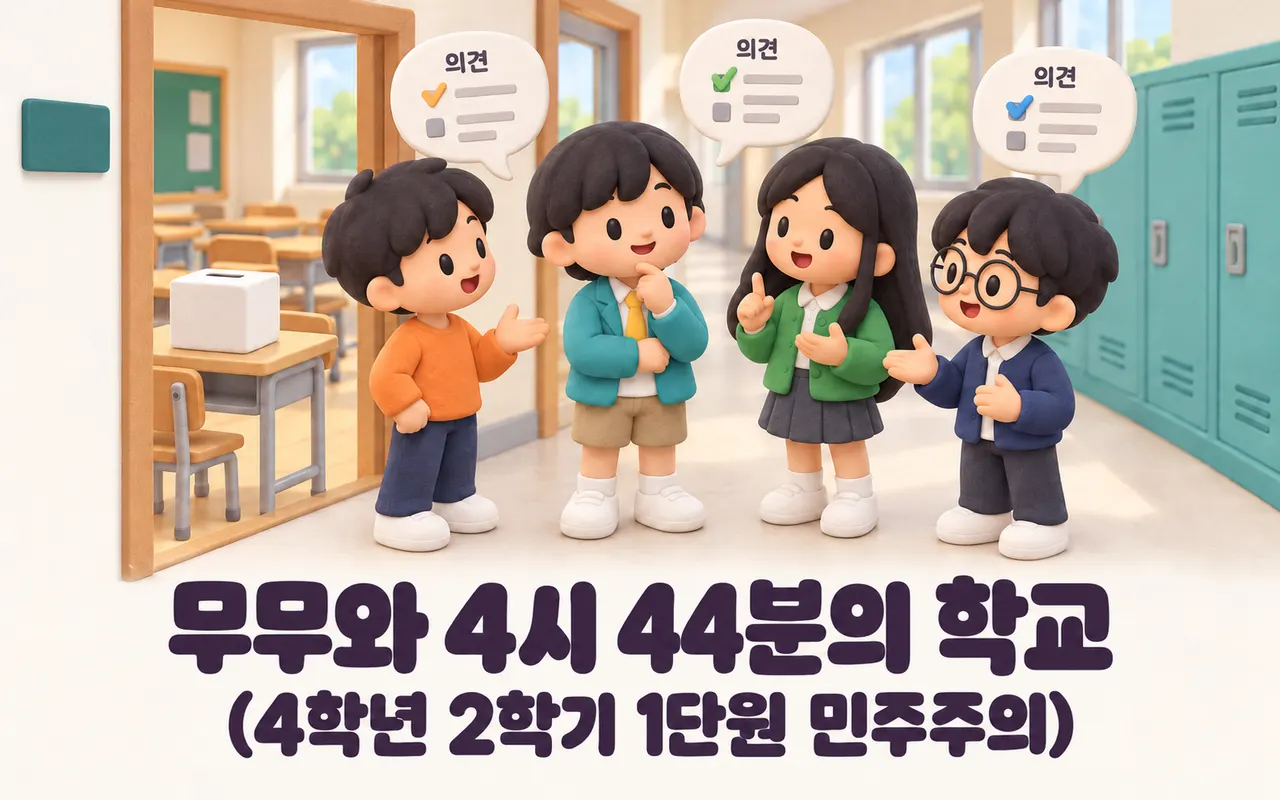 무무와 4시 44분의 학교(4학년 2학기 1단원 민주주의) 대표 화면