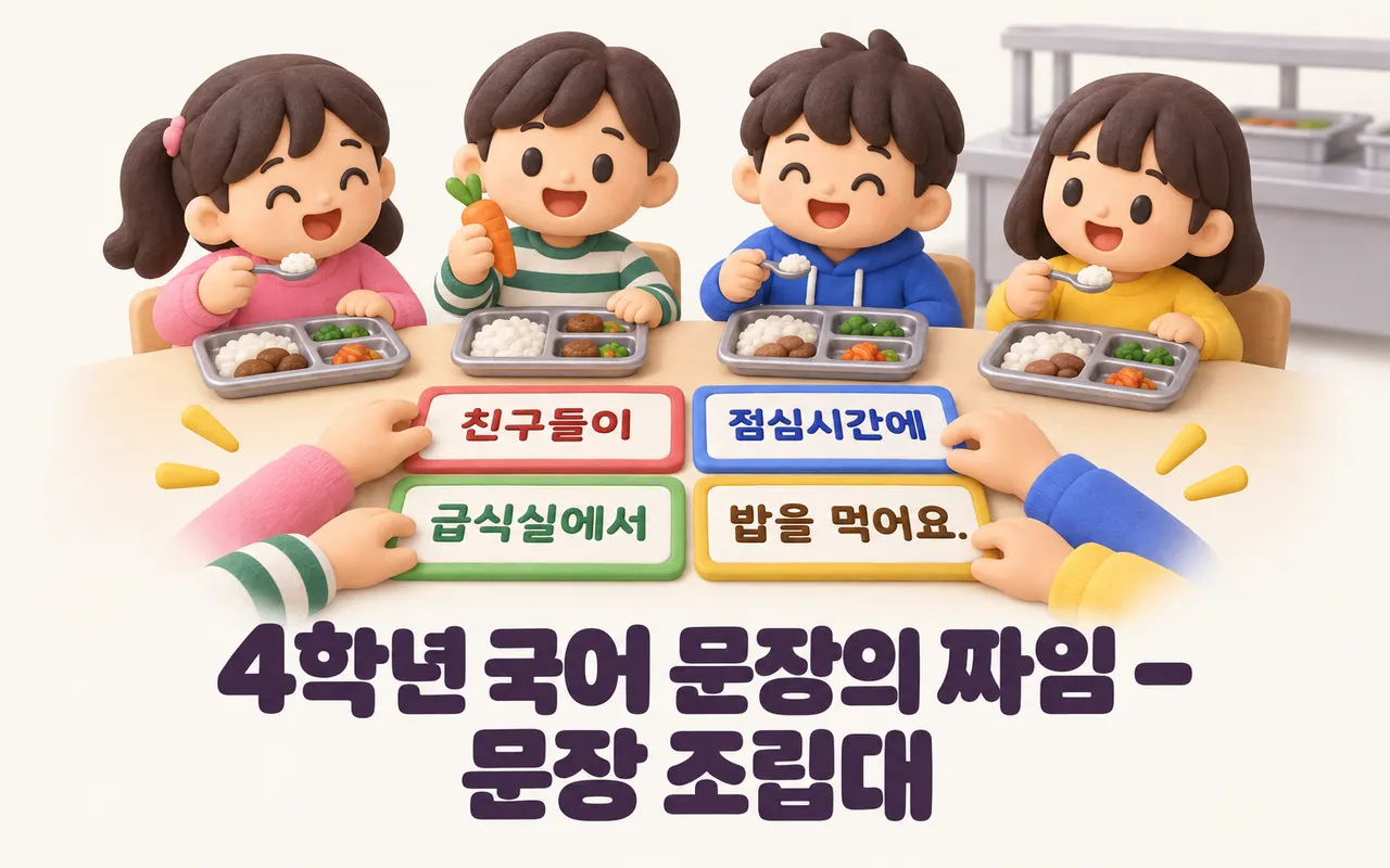 4학년 국어 문장의 짜임 - 문장 조립대 대표 화면