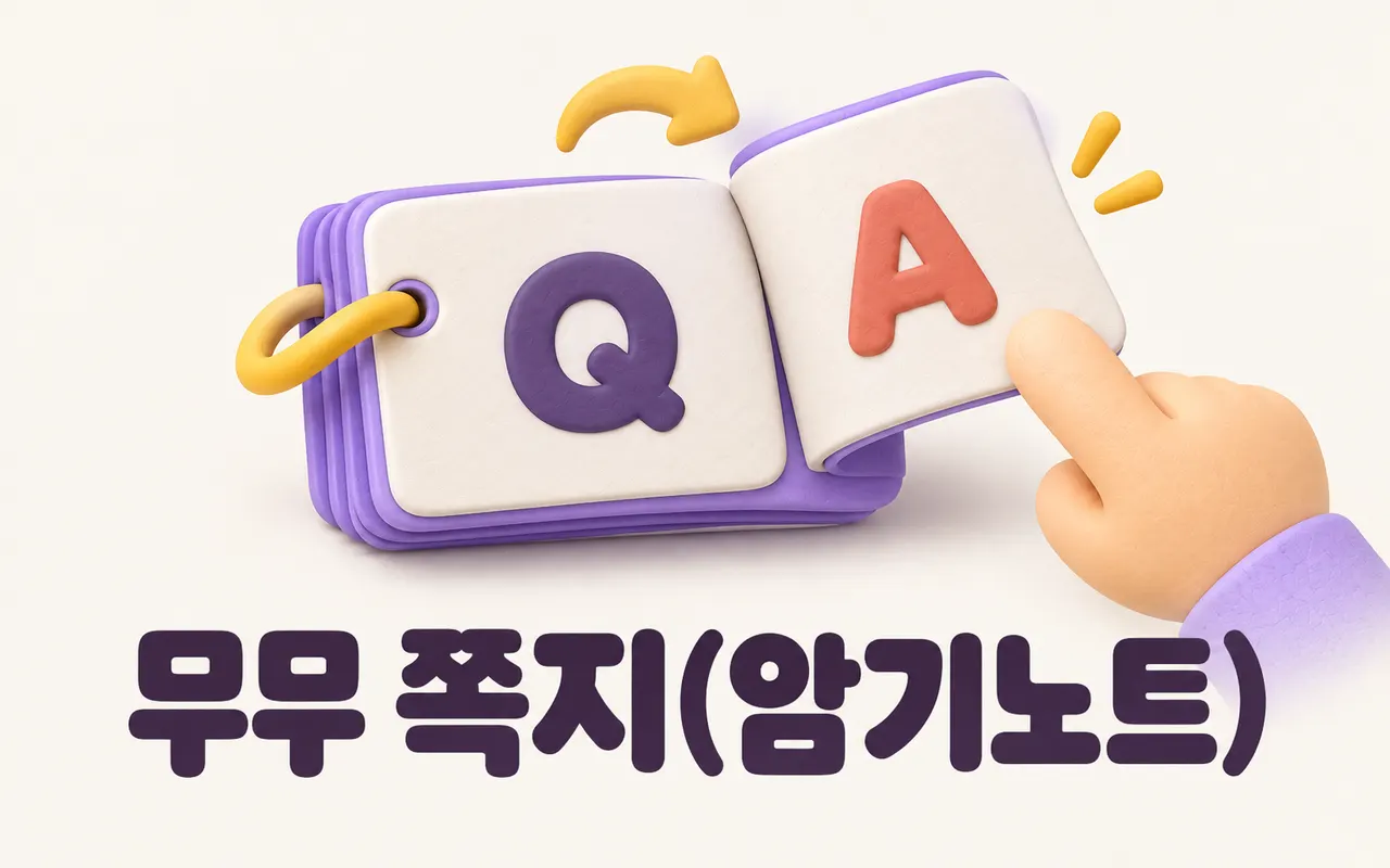 무무 쪽지(암기노트) 대표 화면