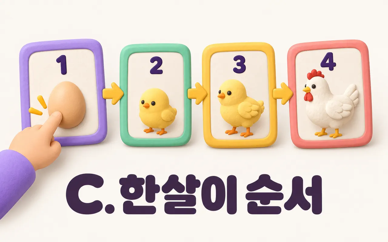 C. 한살이 순서 대표 화면
