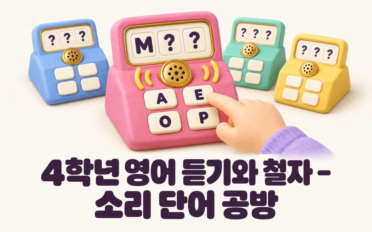 4학년 영어 듣기와 철자 - 소리 단어 공방 대표 화면