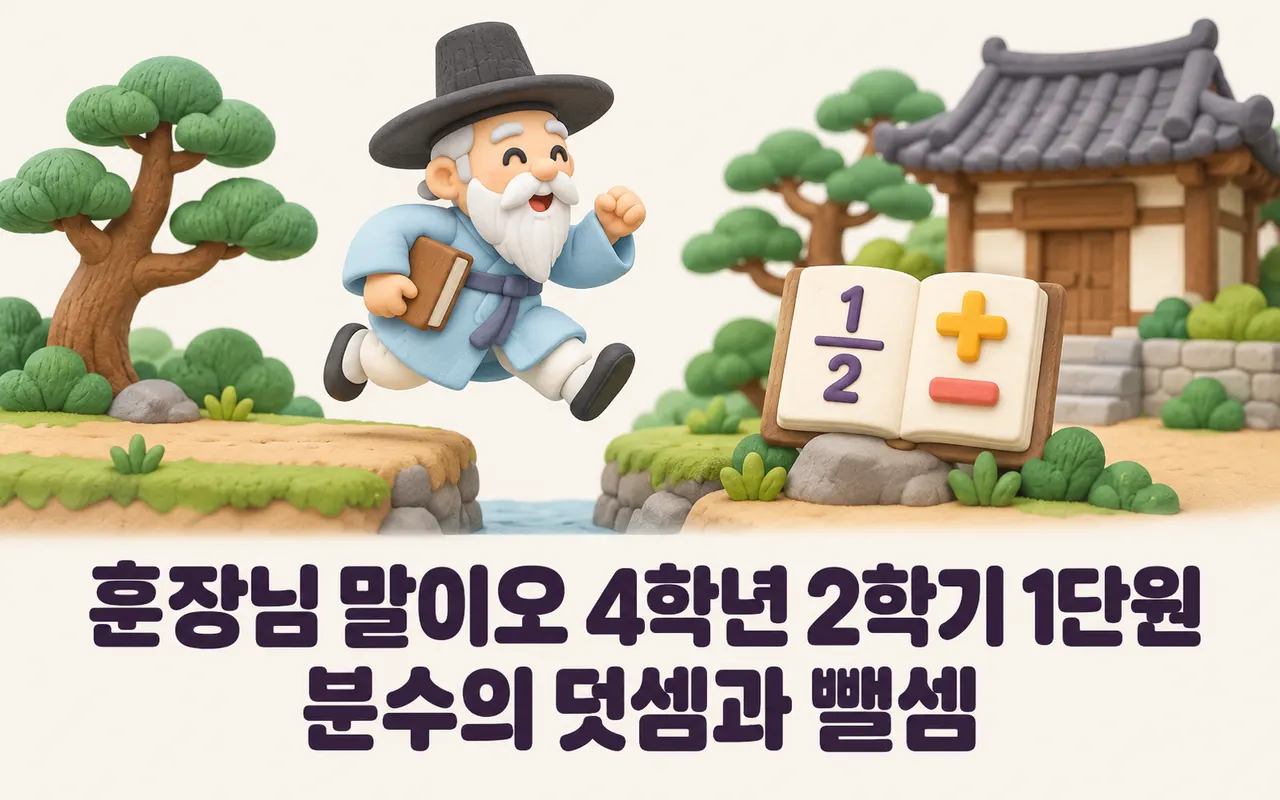훈장님 말이오 4학년 2학기 1단원 분수의 덧셈과 뺄셈 대표 화면