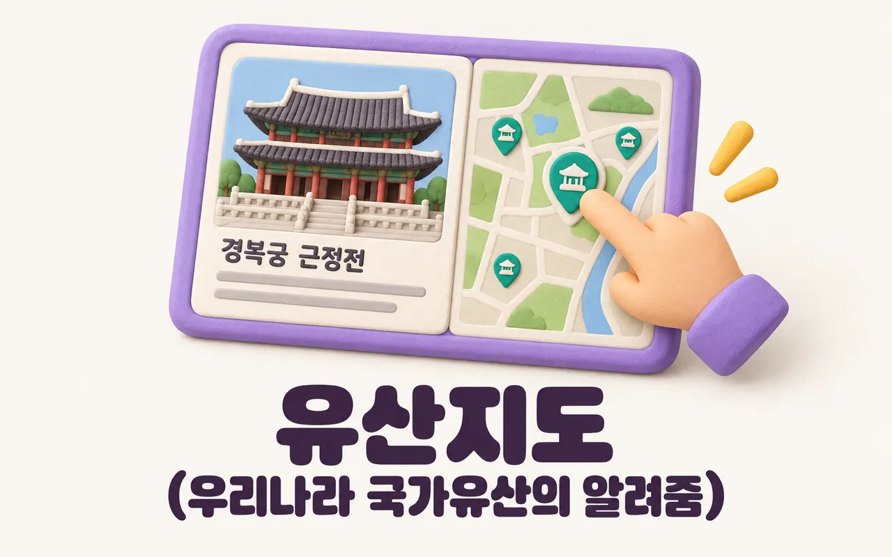 유산지도(우리나라 국가유산의 알려줌) 대표 화면