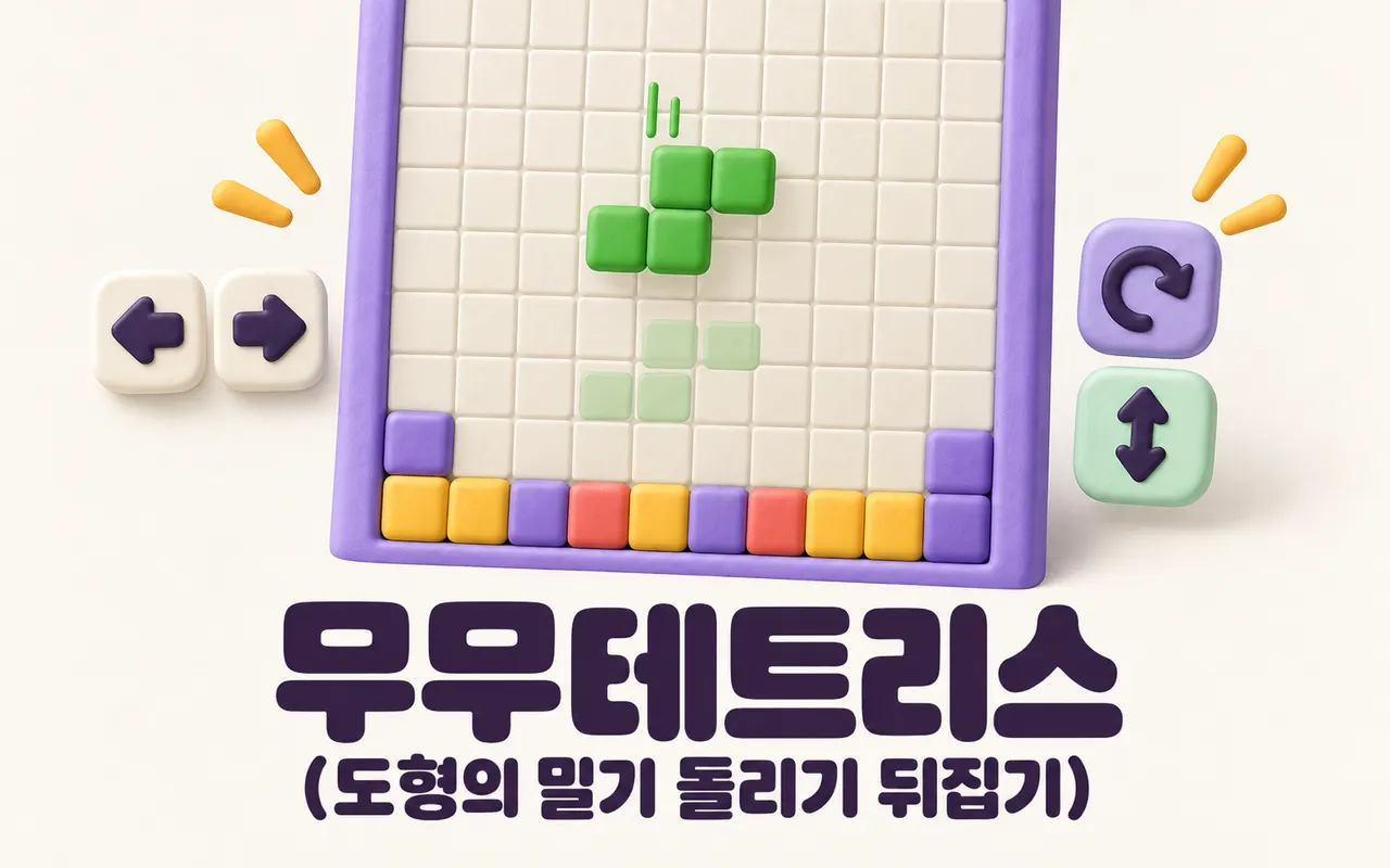 무무테트리스(도형의 밀기 돌리기 뒤집기) 대표 화면