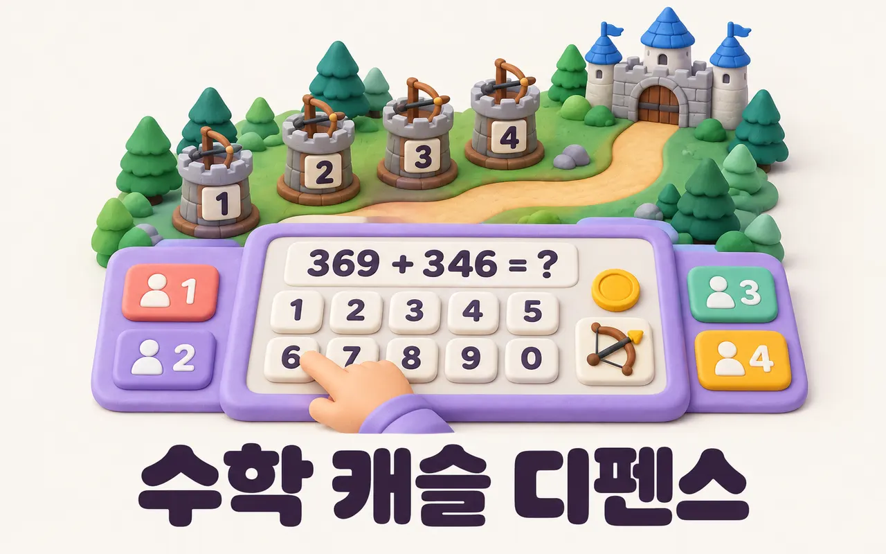 수학 캐슬 디펜스 대표 화면
