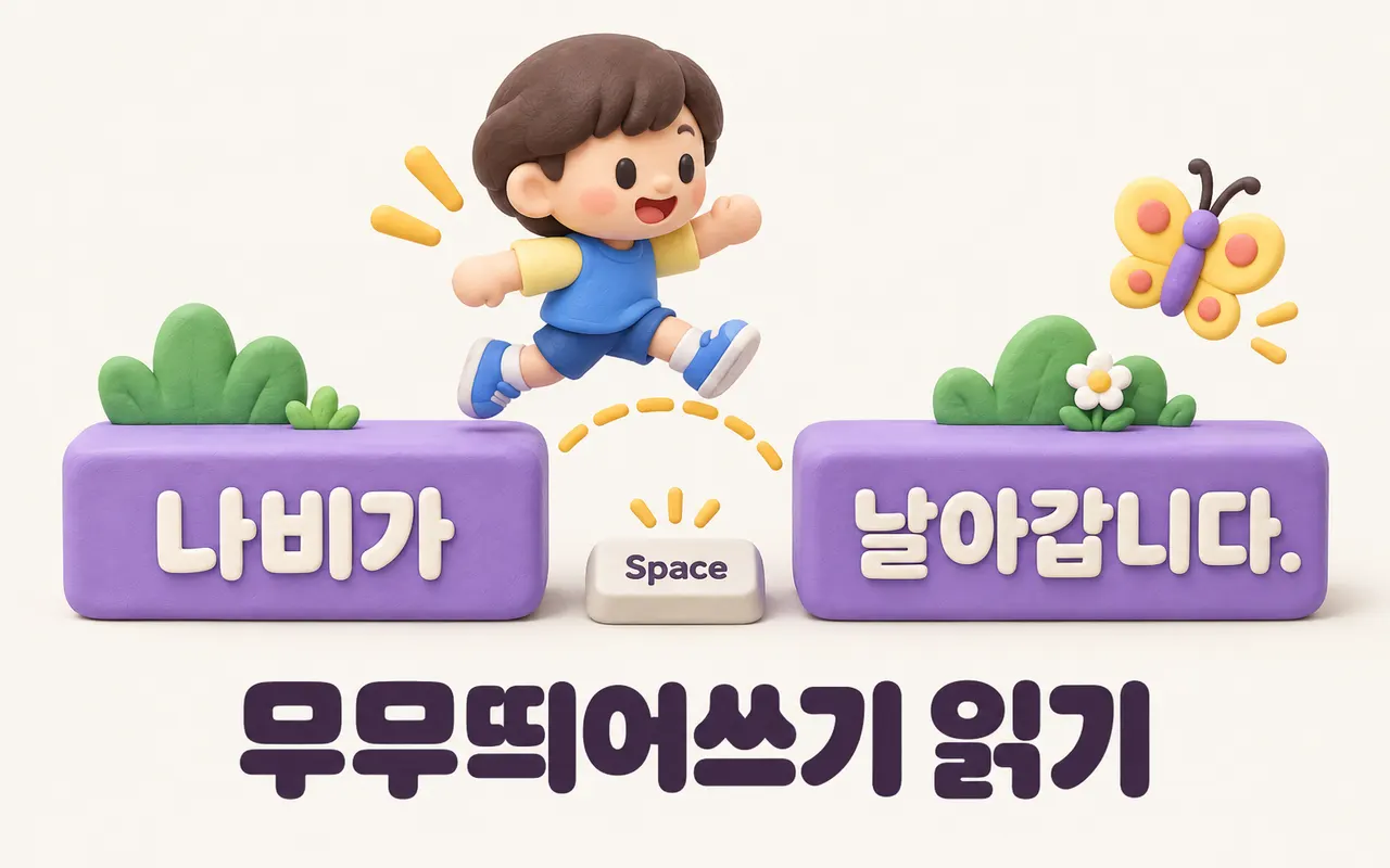 무무띄어쓰기 읽기 대표 화면