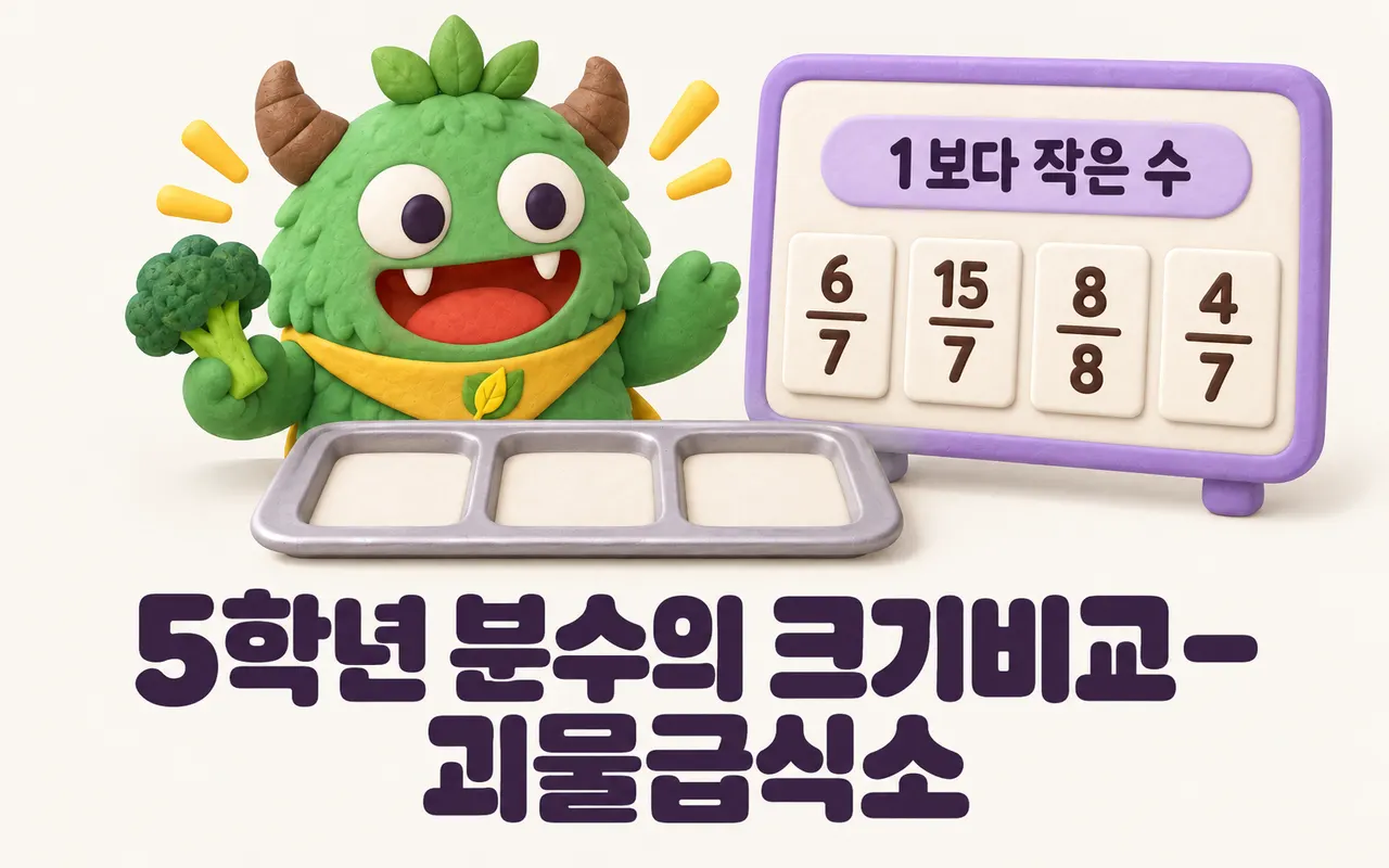 5학년 분수의 크기비교-괴물급식소 대표 화면