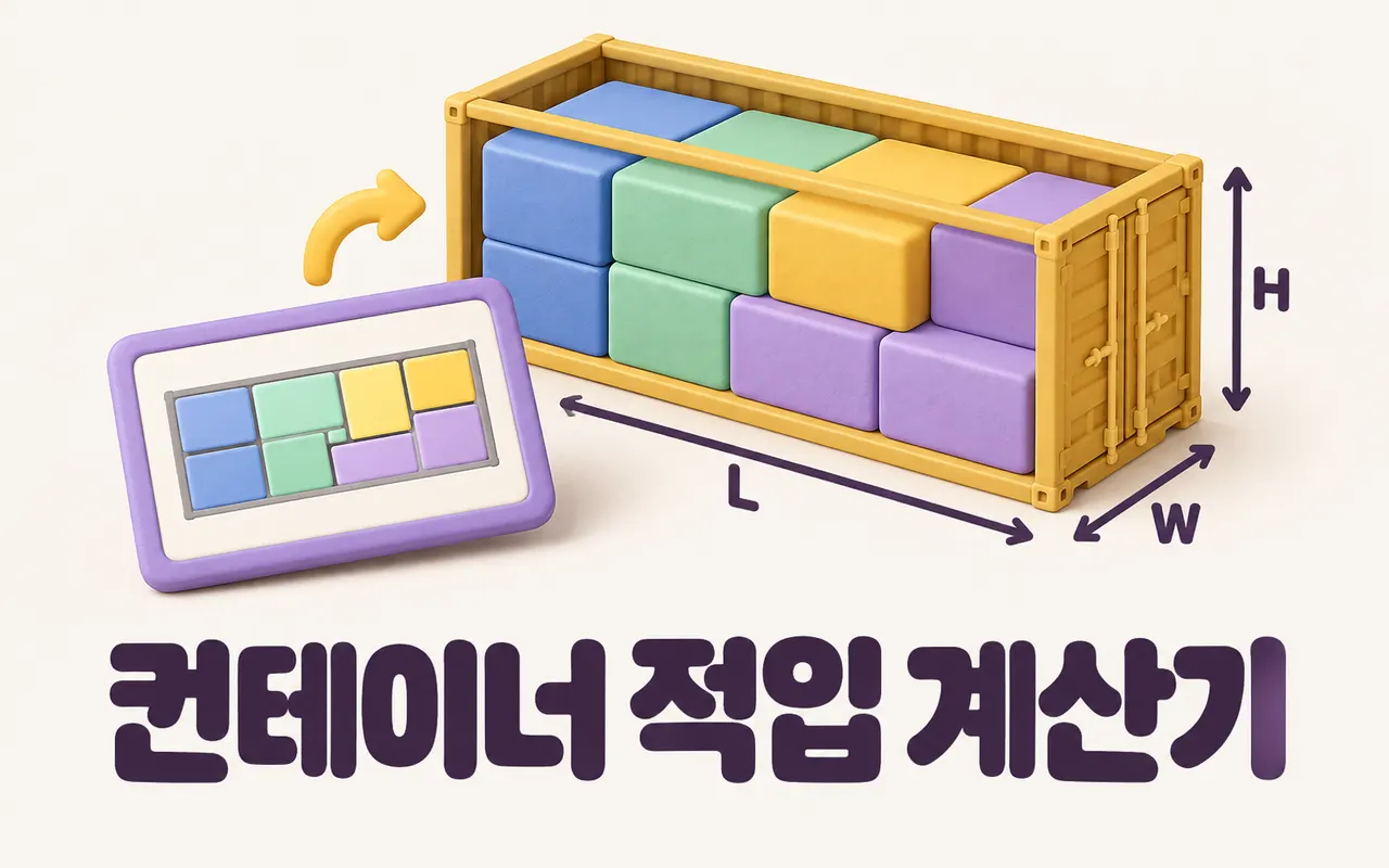 컨테이너 적입 계산기 대표 화면