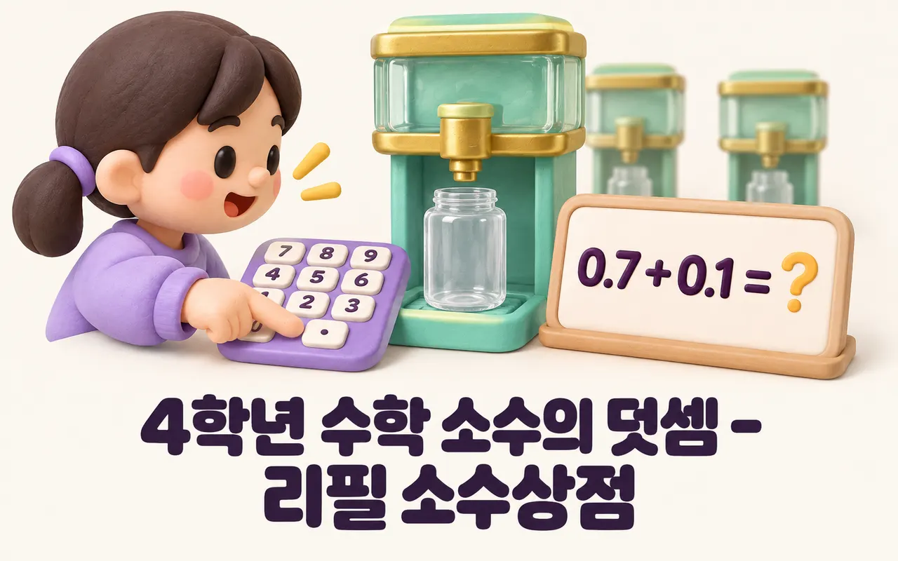 4학년 수학 소수의 덧셈 - 리필 소수상점 대표 화면